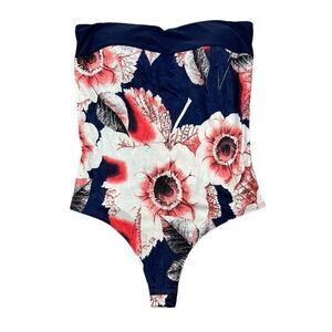 Joyce Leslie blue and pink floral bodysuit